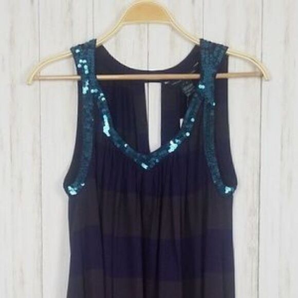 French Connection NWT Striped Sleeveless Sequined Dress - Picture 5 of 7